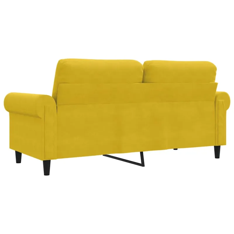 Dvivietė sofa, geltonos spalvos, 140cm, aksomas
