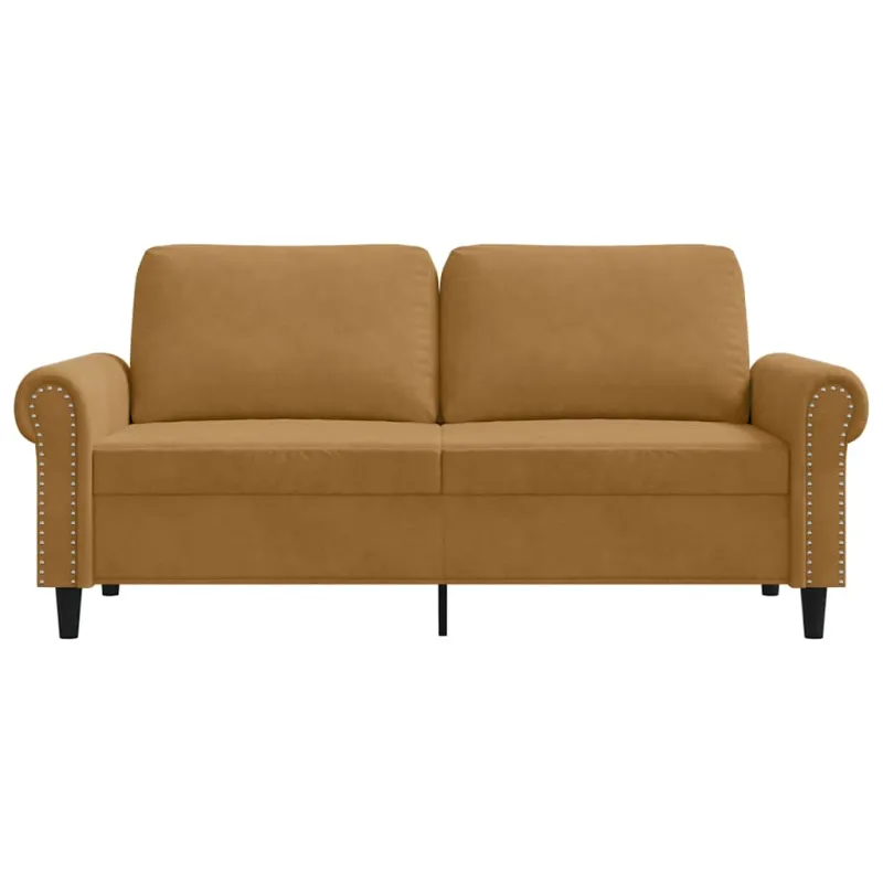 Dvivietė sofa, rudos spalvos, 140cm, aksomas