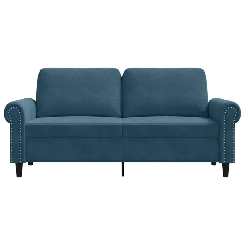 Dvivietė sofa, mėlynos spalvos, 140cm, aksomas