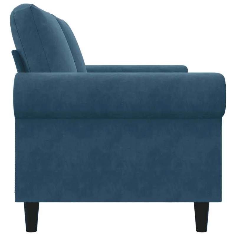 Dvivietė sofa, mėlynos spalvos, 140cm, aksomas