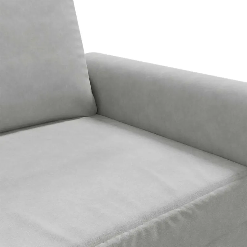 Trivietė sofa, šviesiai pilkos spalvos, 180cm, aksomas