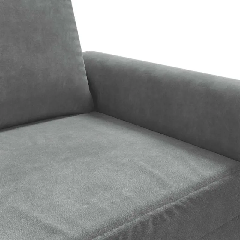 Trivietė sofa, tamsiai pilkos spalvos, 180cm, aksomas