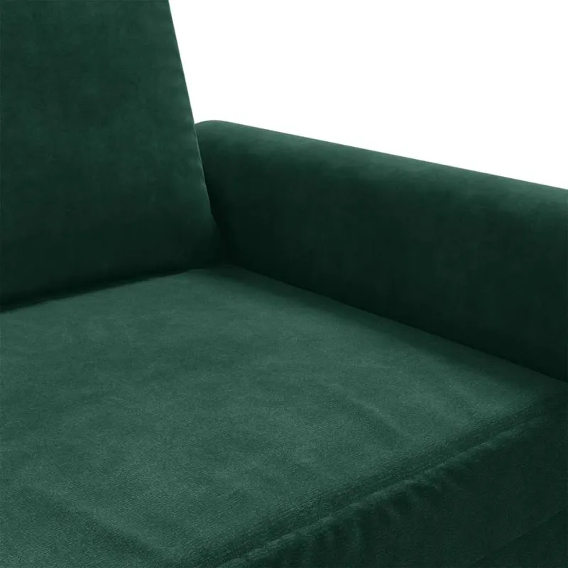Trivietė sofa, tamsiai žalios spalvos, 180cm, aksomas