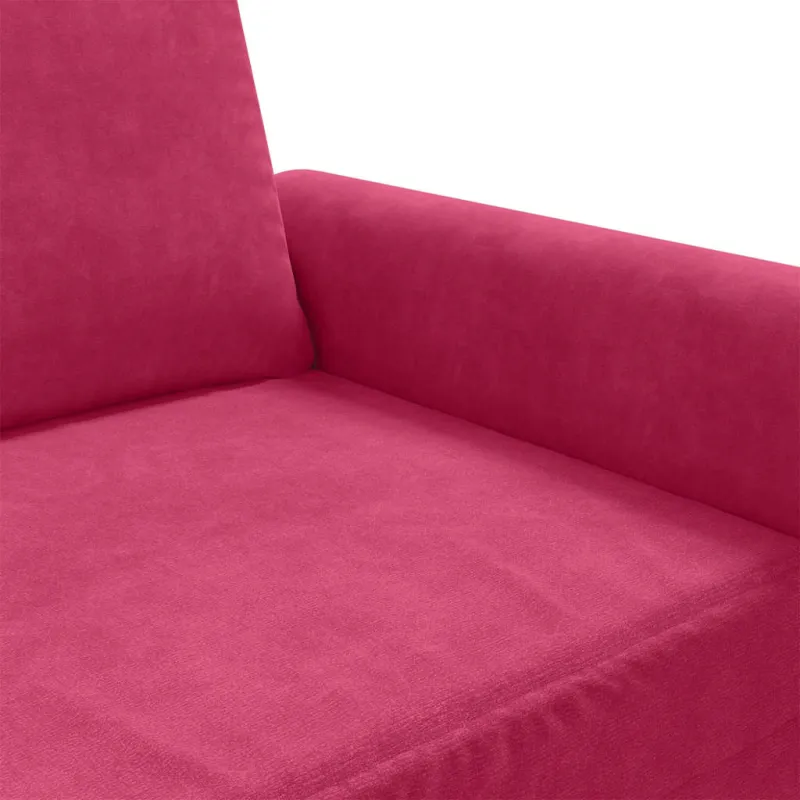 Trivietė sofa, raudonojo vyno spalvos, 180cm, aksomas