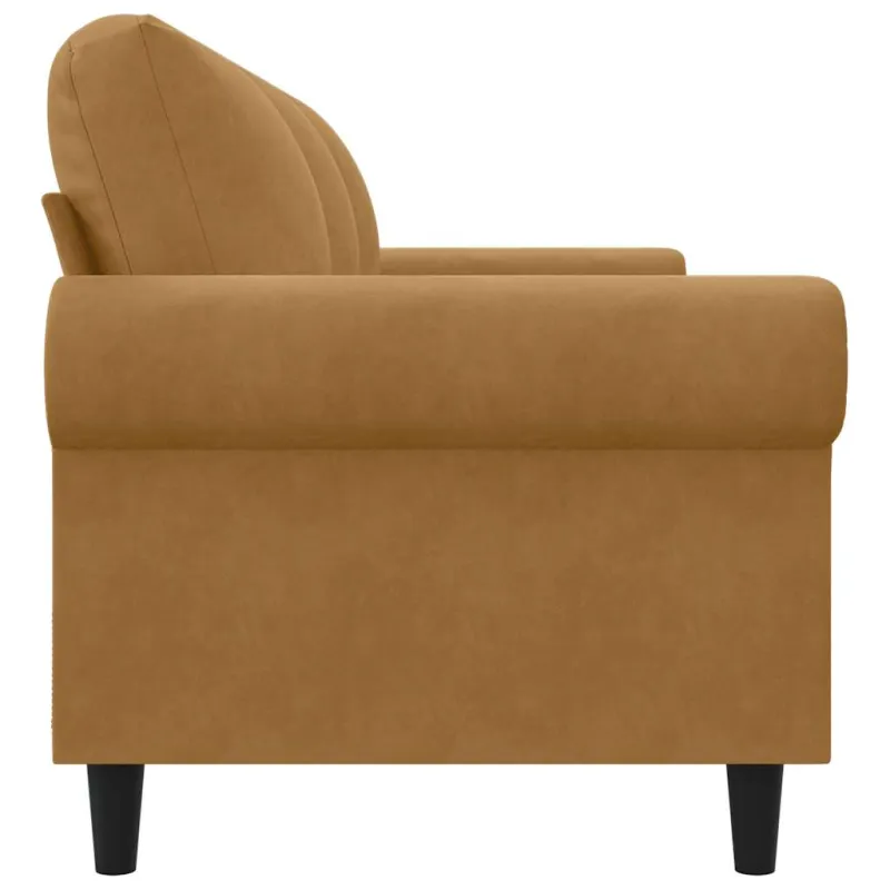 Trivietė sofa, rudos spalvos, 180cm, aksomas