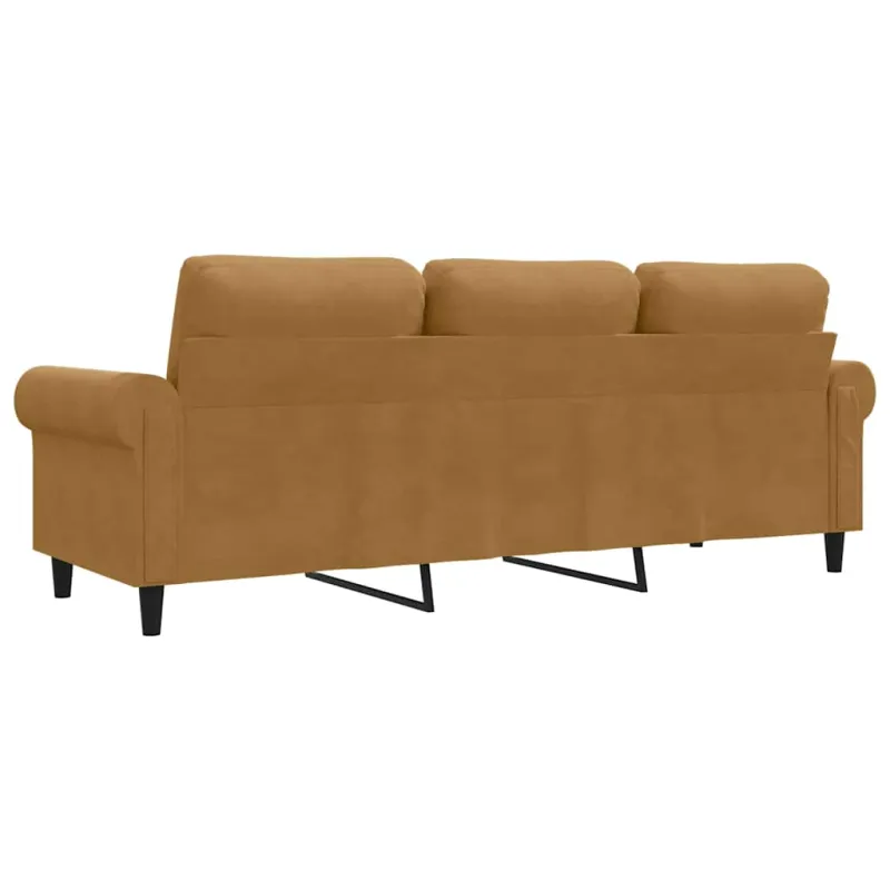 Trivietė sofa, rudos spalvos, 180cm, aksomas