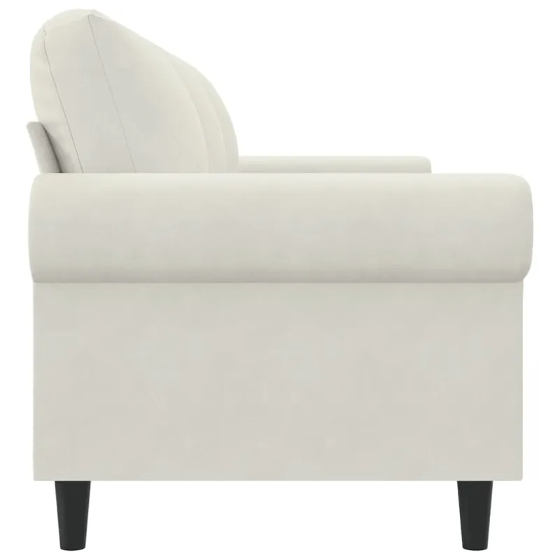Trivietė sofa, kreminės spalvos, 180cm, aksomas