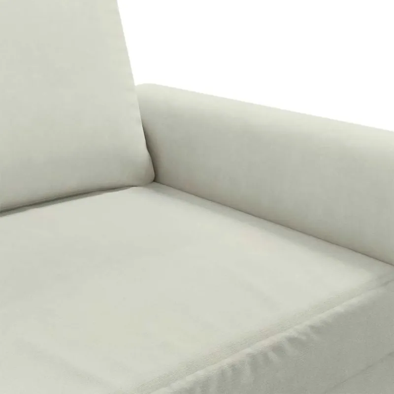 Trivietė sofa, kreminės spalvos, 180cm, aksomas