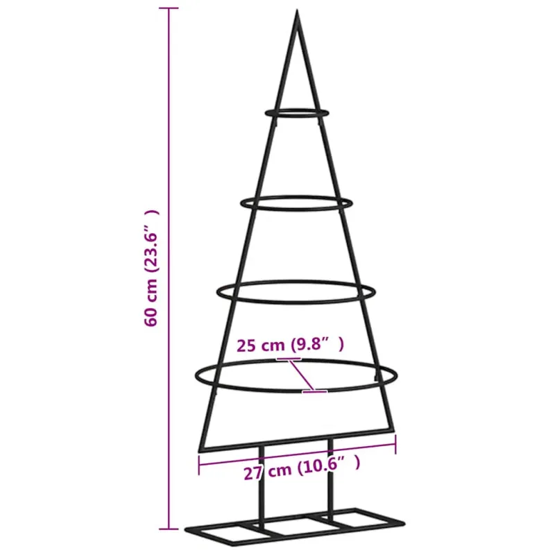 Metalinis Kalėdų medis | 60 cm Milteliniu būdu padengtas plienas