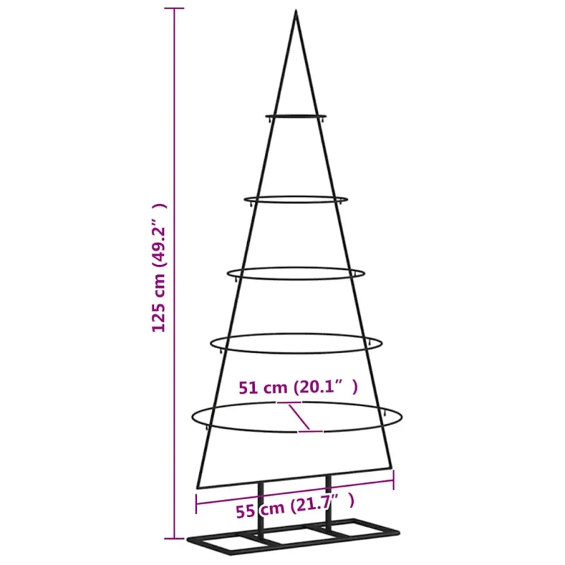 Metalinis Kalėdų medis | 125 cm Milteliniu būdu padengtas plienas