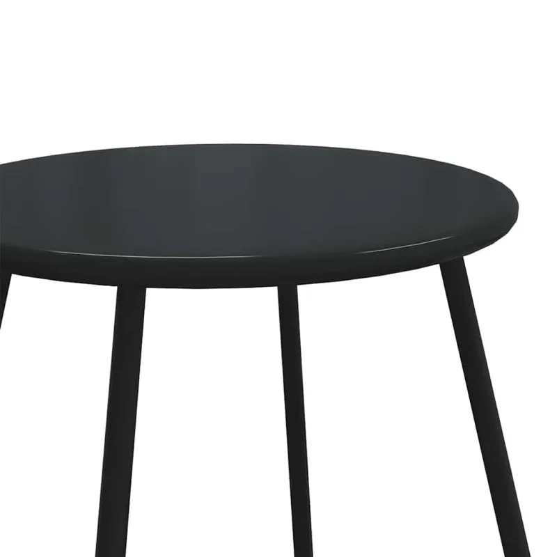 Balkonikkomplekti, 5 osaa, musta, teräs, tyynyillä