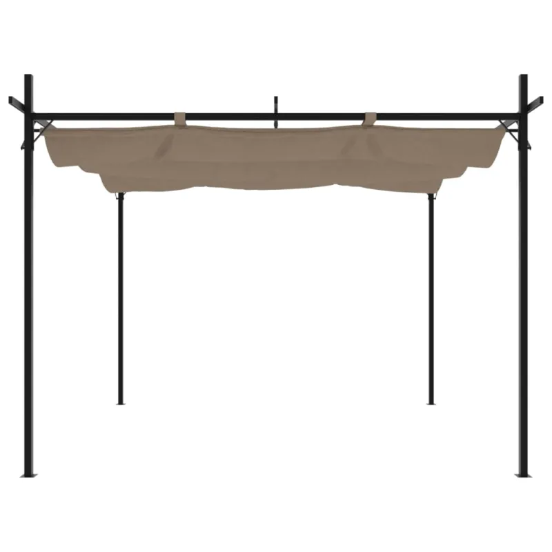 Pergolė su ištraukiamu stogu, taupe spalvos, 295x292x230cm