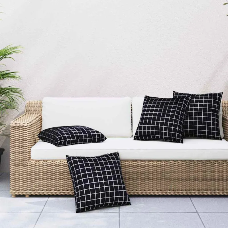 Išsklaidymo pagalvės 4 pcs Juodas raštuotas 40 x 40 cm