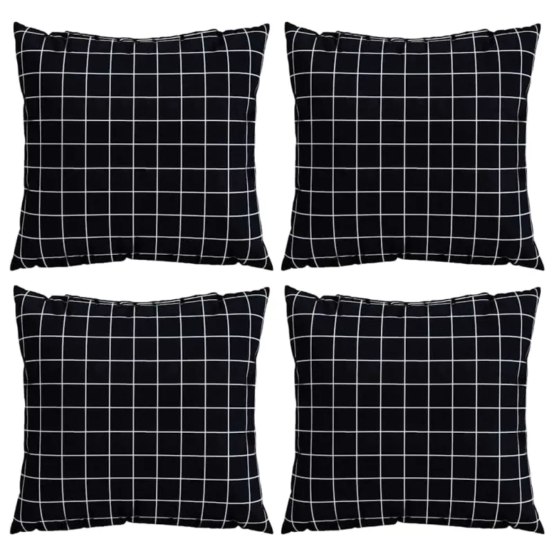Išsklaidymo pagalvės 4 pcs Juodas raštuotas 40 x 40 cm