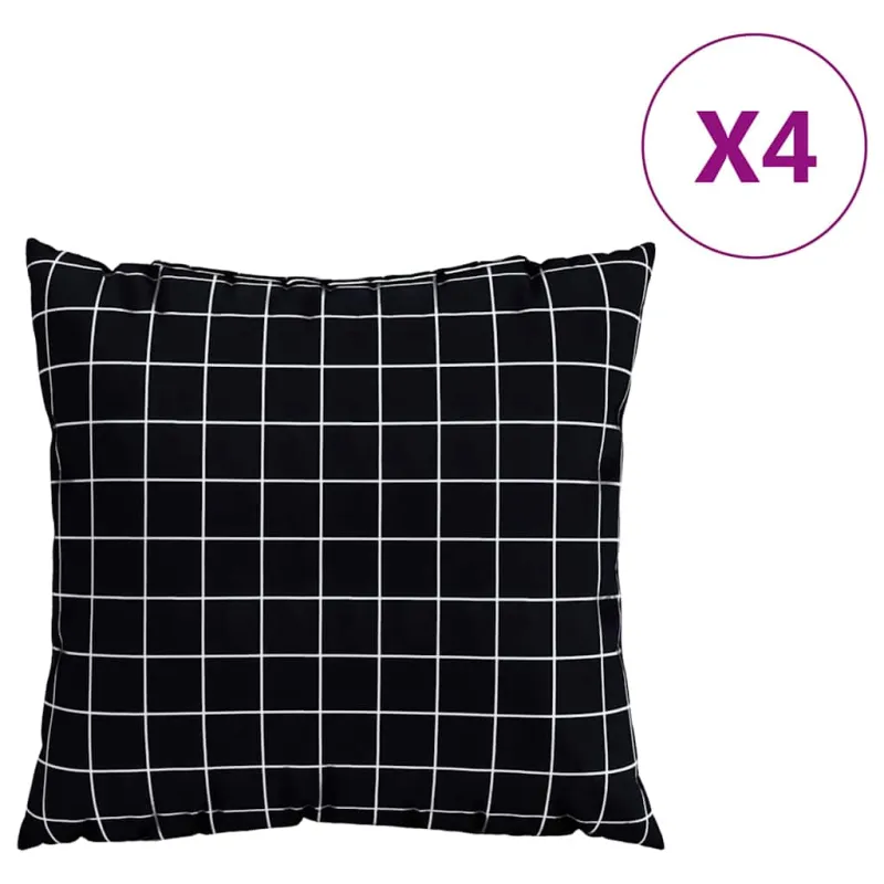 Išsklaidymo pagalvės 4 pcs Juodas raštuotas 50 x 50 cm
