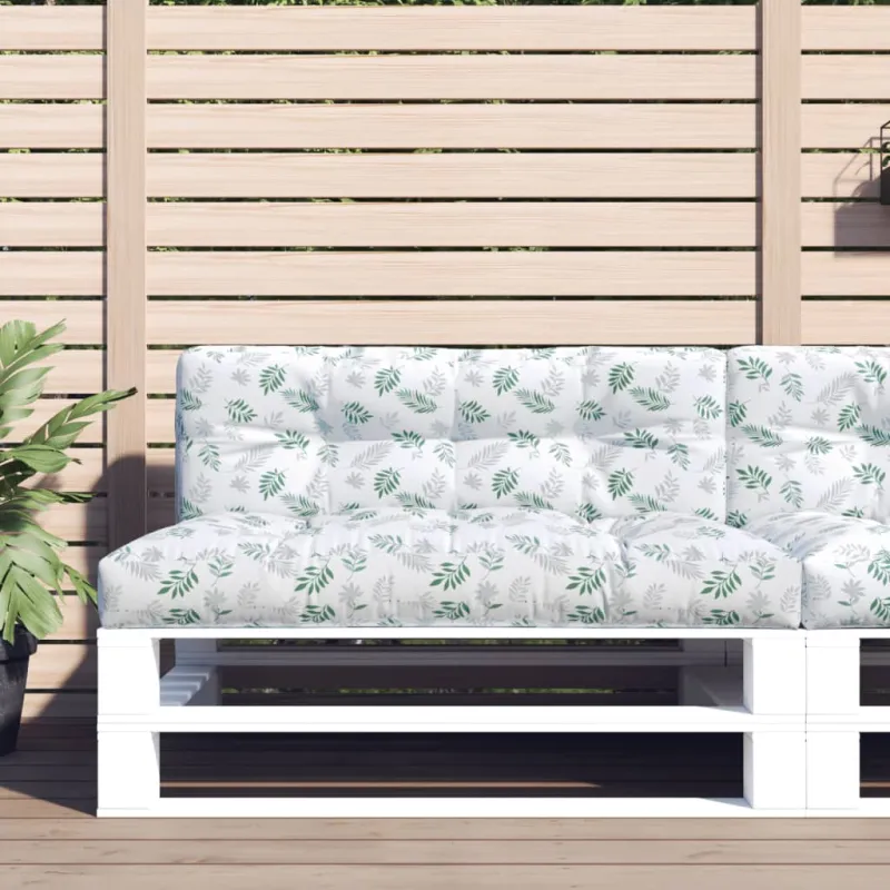 Paletės pagalvėlė, 120x40x12cm, audinys, su lapais