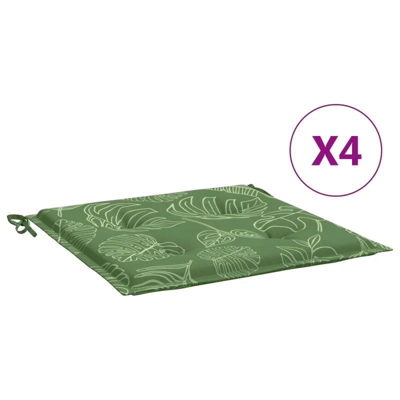 Kėdžių pagalvės 4 pcs Žalia ir balta 50 x 50 x 4 cm