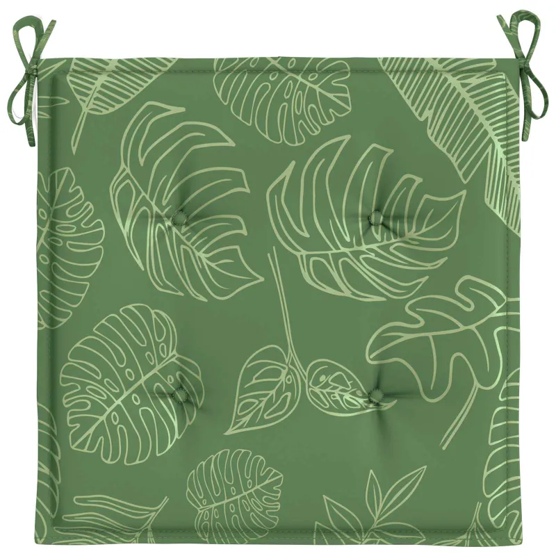 Kėdžių pagalvės 4 pcs Žalia ir balta 50 x 50 x 4 cm