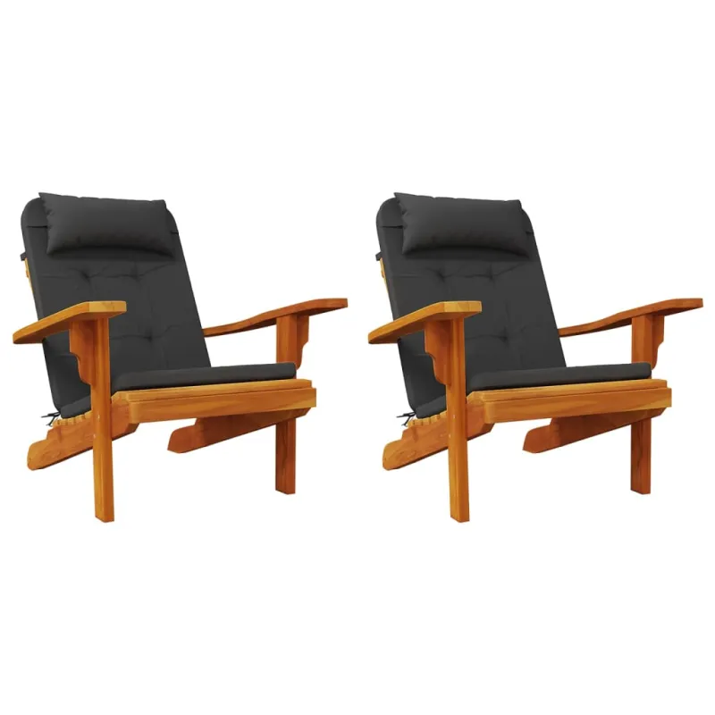 Adirondack kėdės pagalvėlės, 2vnt., juodos, oksfordo audinys
