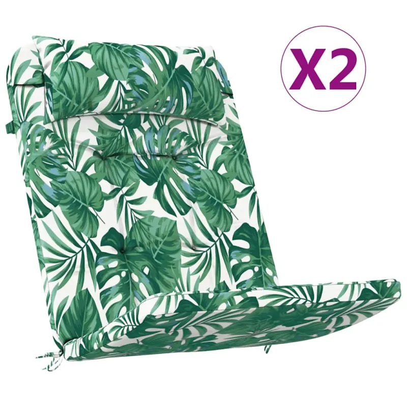 Kėdžių pagalvės Lapelis 2 pcs Lapų raštas 58 x 77 x 4,5 cm
