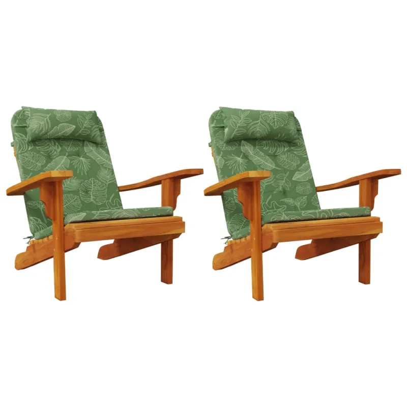 Adirondack kėdės pagalvėlės, 2vnt., oksfordo audinys, su lapais