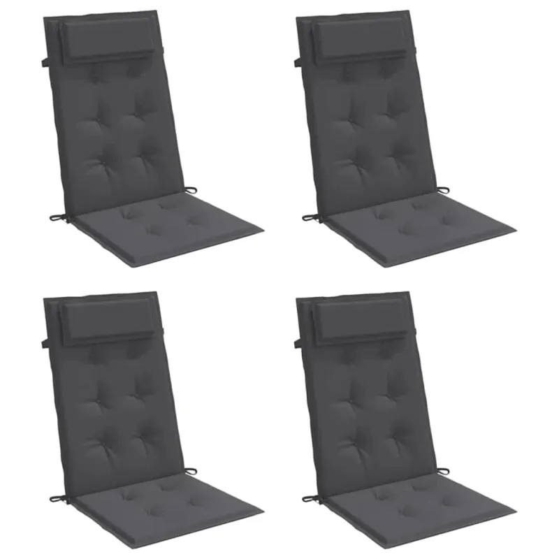 Kėdės pagalvėlės, 4vnt., antracito spalvos, oksfordo audinys