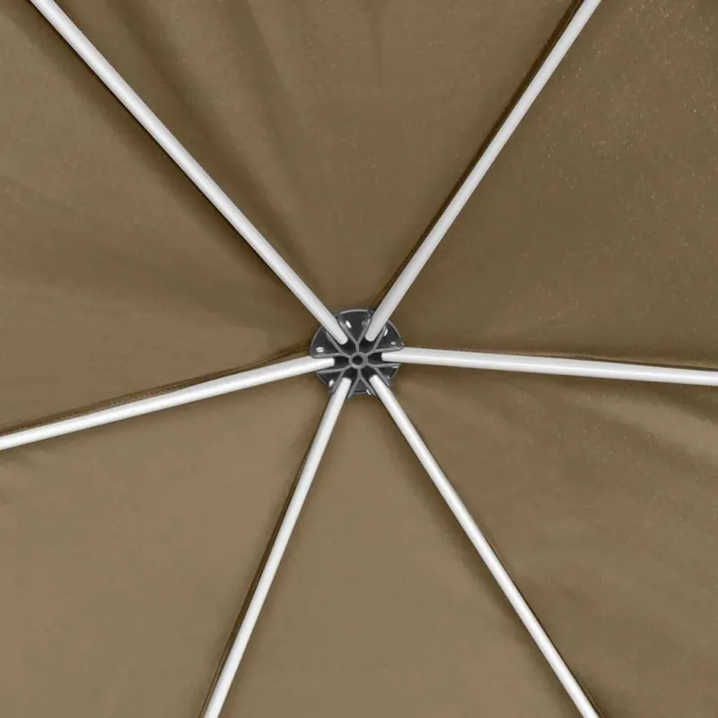 Šešiakampė išskleidžiama palapinė su sienomis, taupe, 3,6x3,1m
