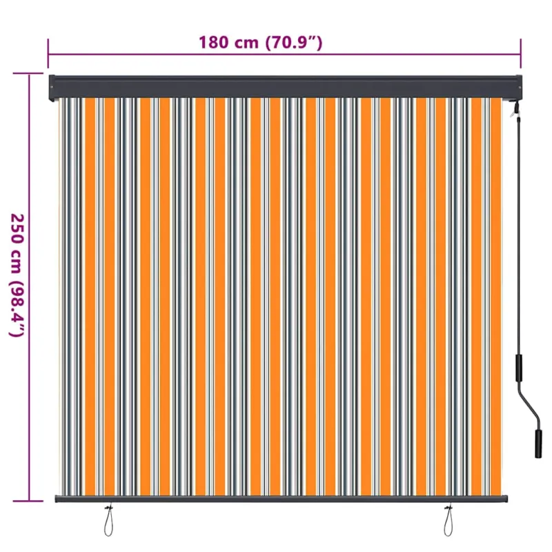 Roletas Geltona ir mėlyna 180 x 250 cm Audinys ir aliuminis