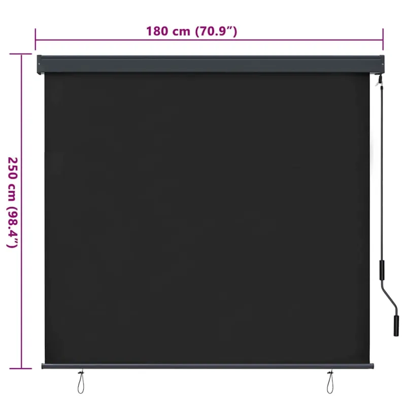 Roletas Antracito 180 x 250 cm Audinys ir aliuminis