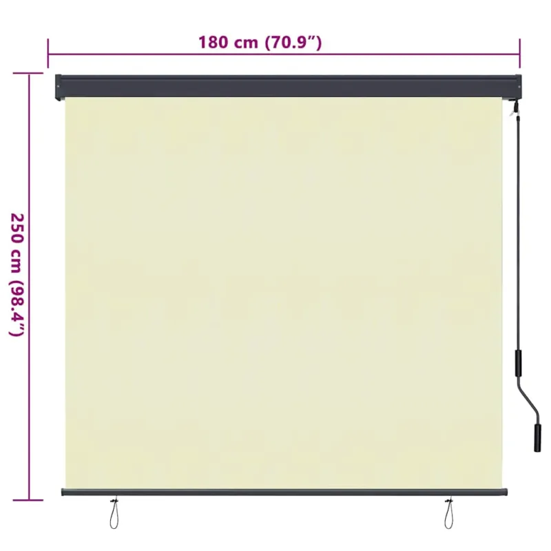 Roletas Kreminė 180 x 250 cm Audinys ir aliuminis