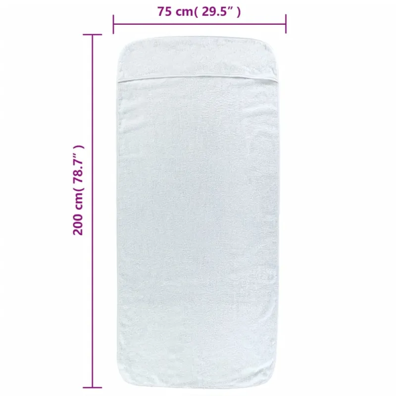 Paplūdimio rankšluosčiai, 2vnt., balti, 75x200cm, audinys