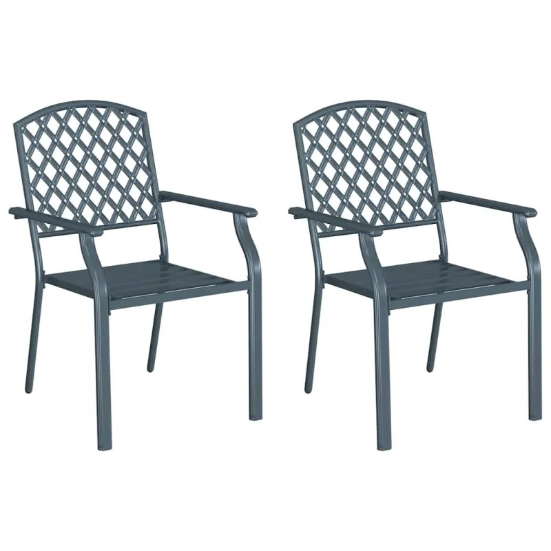 Sodo Kėdė 2 pcs Antracitas 56 x 65 x 89 cm Plienas