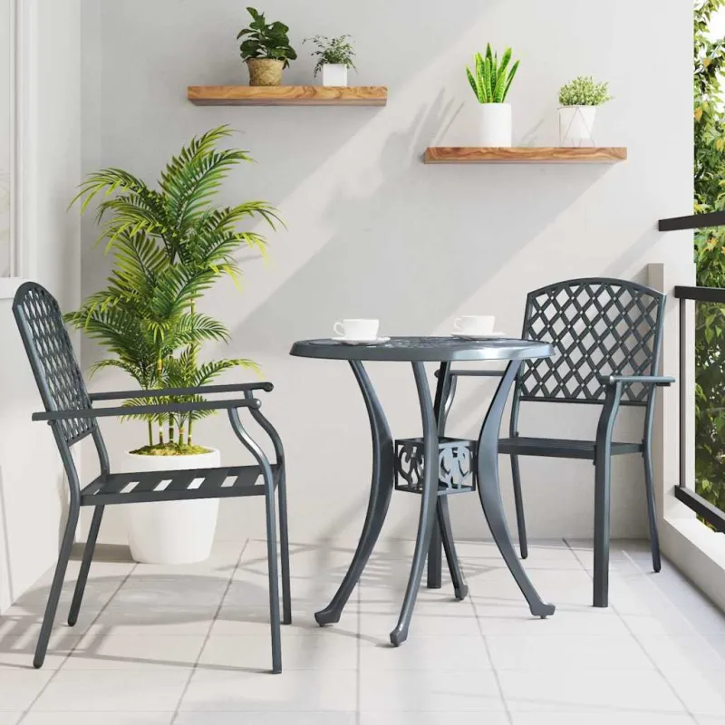 Sodo Kėdė 2 pcs Antracitas 56 x 65 x 89 cm Plienas