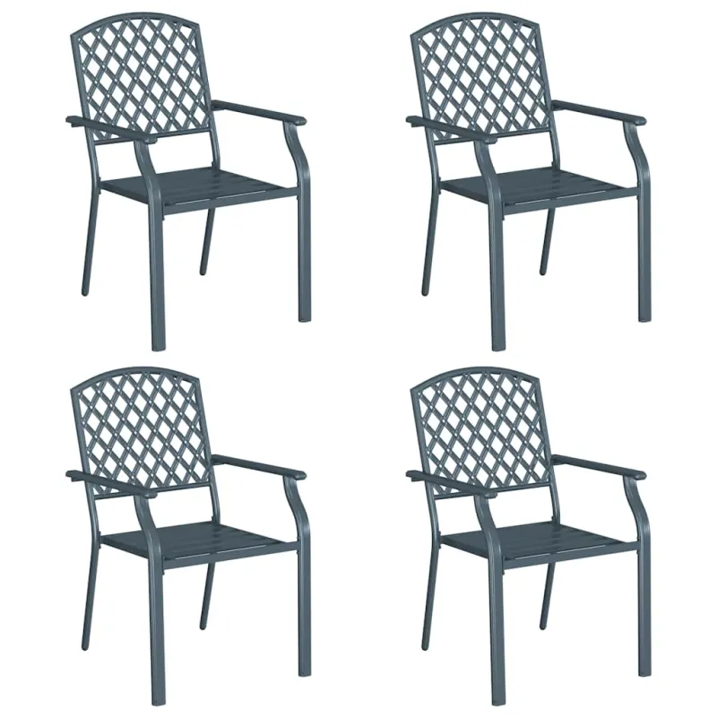 Sodo Kėdė 4 pcs Antracitas 56 x 65 x 89 cm Plienas