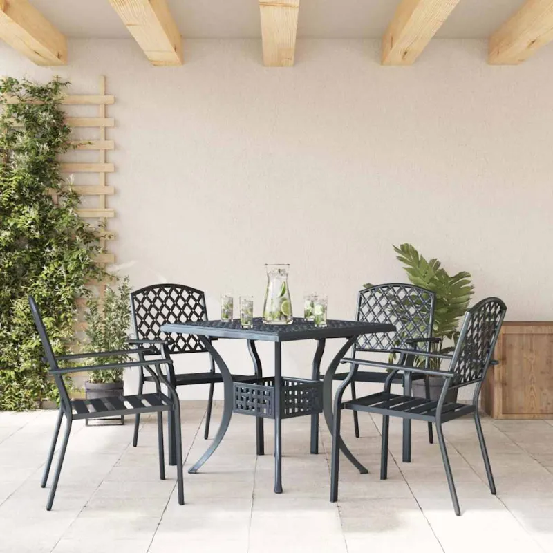 Sodo Kėdė 4 pcs Antracitas 56 x 65 x 89 cm Plienas
