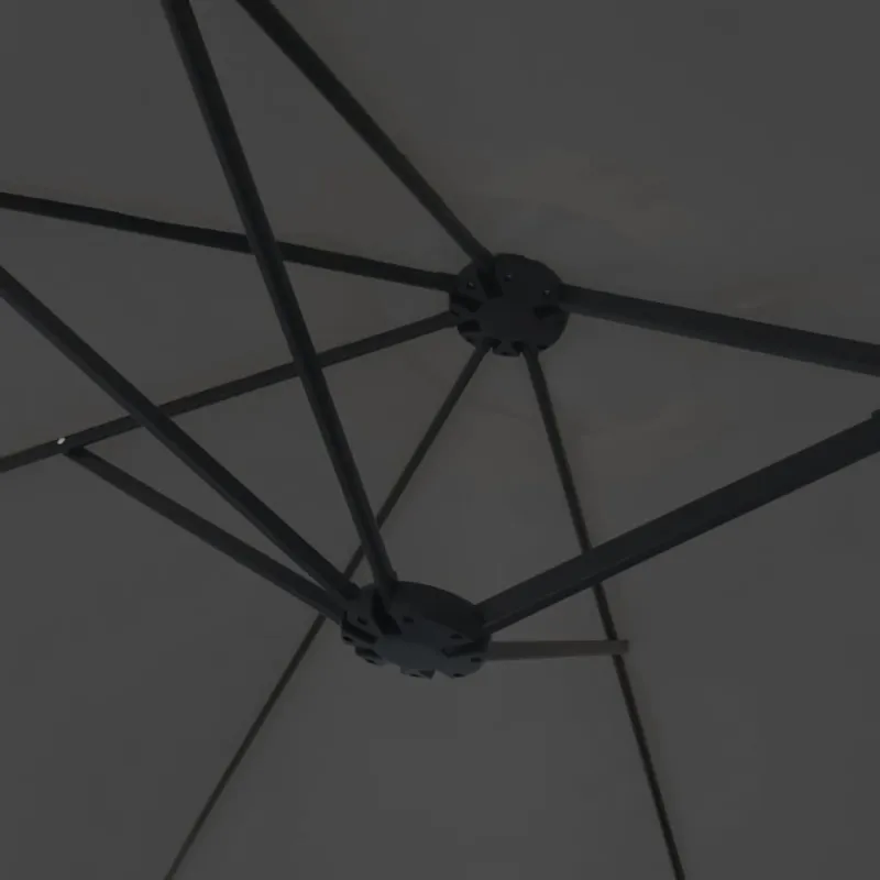 Dvigubas sodo skėtis nuo saulės su LED, antracito, 449x265cm