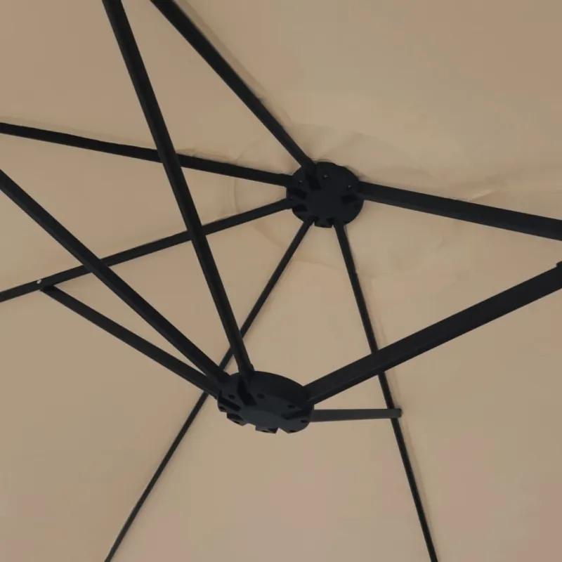 Dvigubas sodo skėtis nuo saulės su LED, taupe, 449x265cm