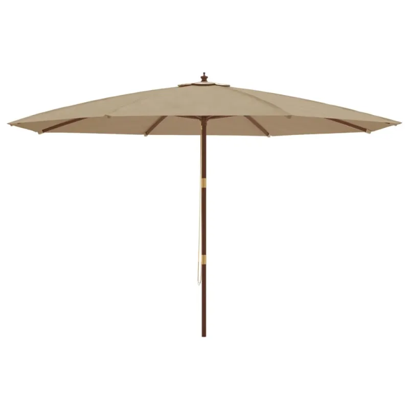 Sodo skėtis su mediniu stulpu, taupe spalvos, 400x273cm