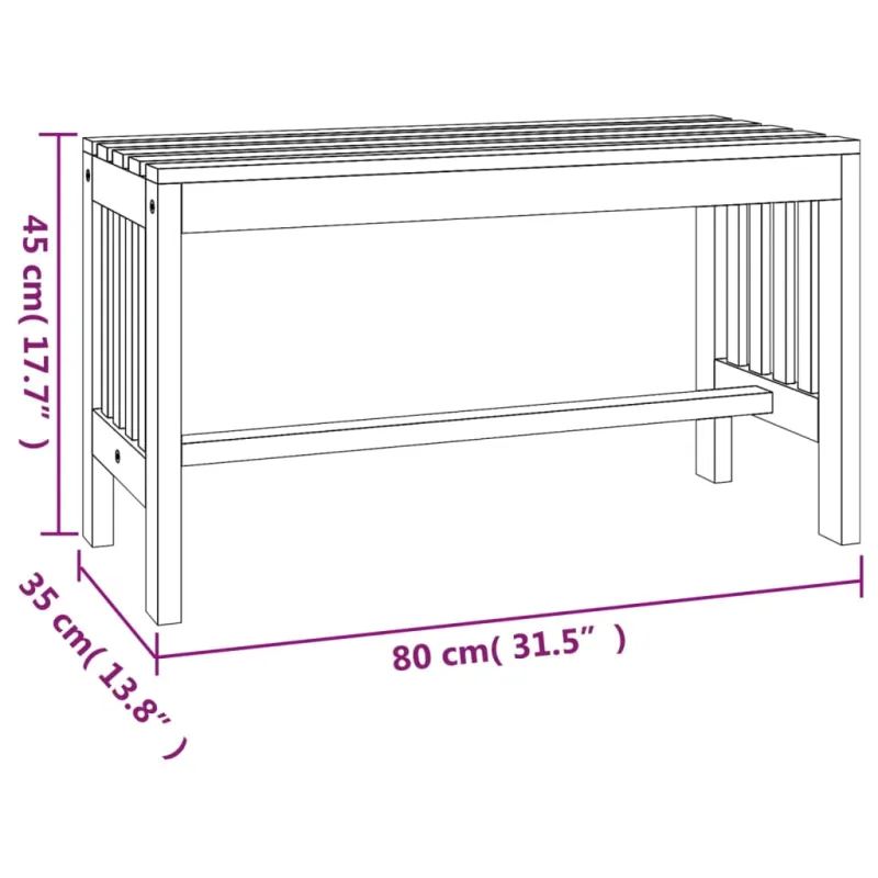 Sodo suoliukas, 80cm, eukalipto medienos masyvas