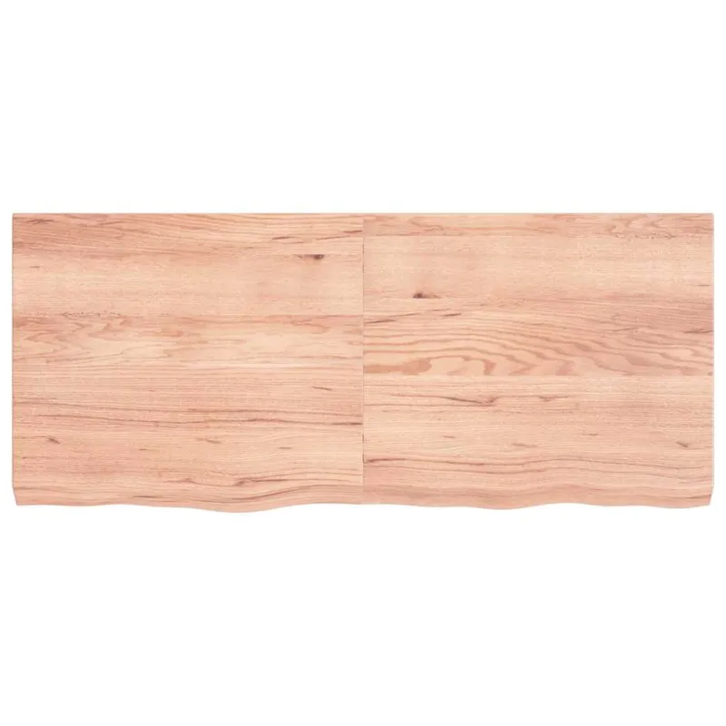 Sieninė lentyna, šviesiai ruda, 140x60x(2-6) cm, ąžuolo masyva6