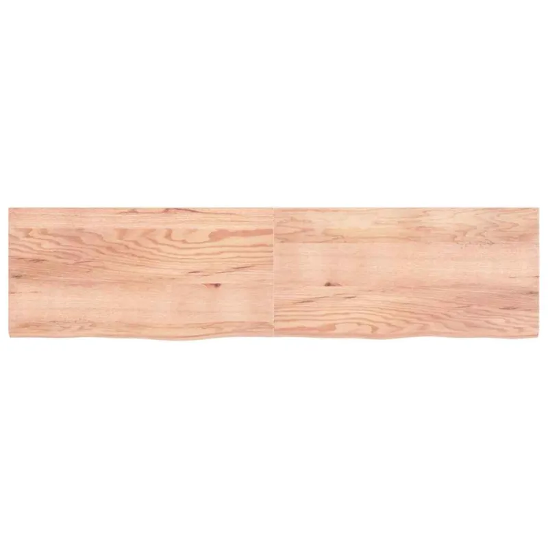 Sieninė lentyna, šviesiai ruda, 200x50x(2-4) cm, ąžuolo masyvas