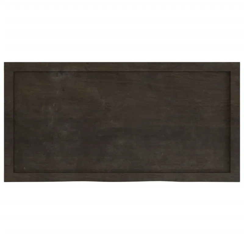 Sieninė lentyna, tamsiai ruda, 100x50x(2-4) cm, ąžuolo masyvas