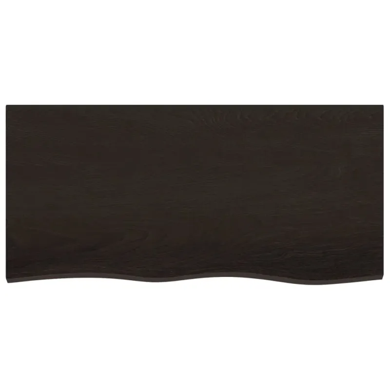 Sieninė lentyna, tamsiai ruda, 100x50x(2-6) cm, ąžuolo masyvas