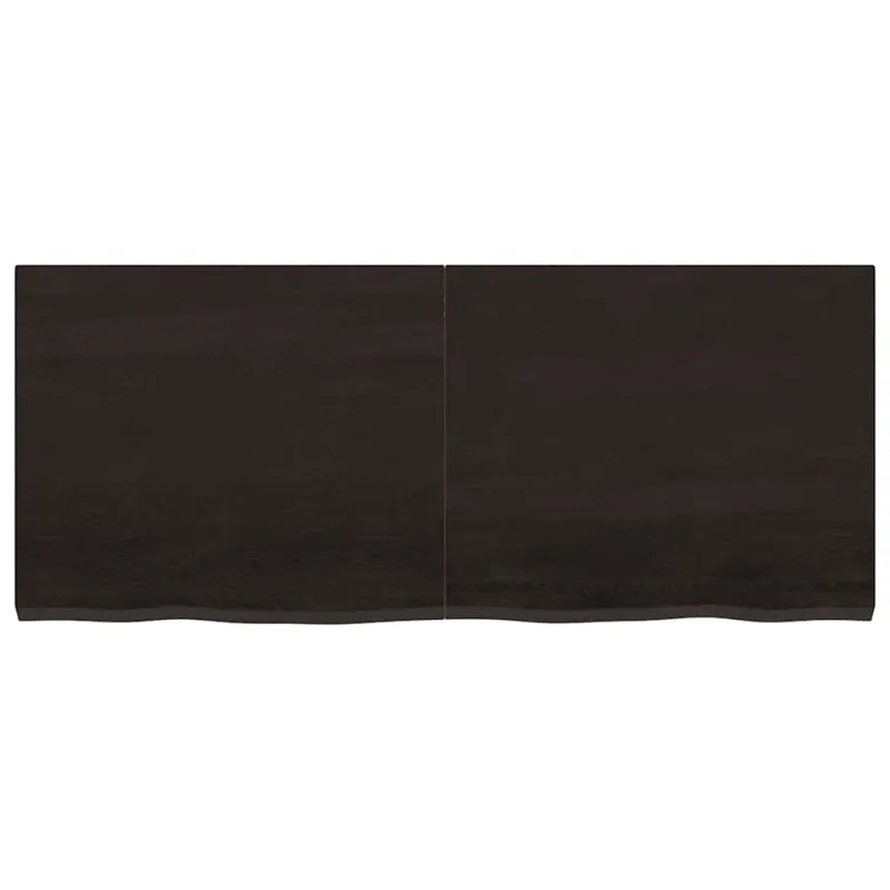 Sieninė lentyna, tamsiai ruda, 120x50x(2-4) cm, ąžuolo masyvas