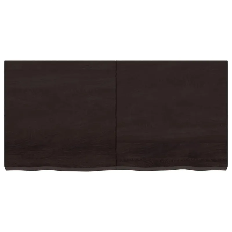 Sieninė lentyna, tamsiai ruda, 120x60x(2-6) cm, ąžuolo masyvas