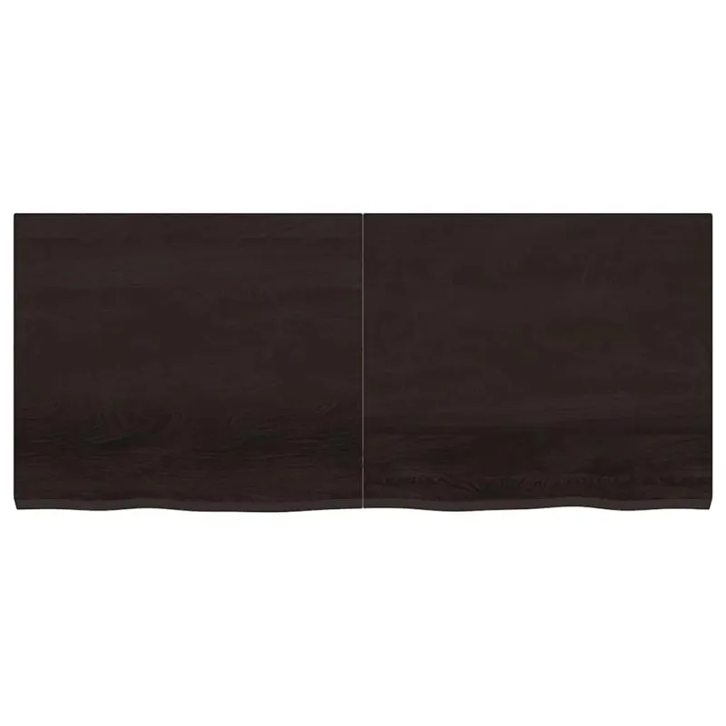 Sieninė lentyna, tamsiai ruda, 140x60x(2-4) cm, ąžuolo masyvas