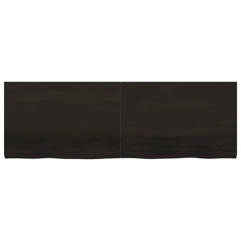 Sieninė lentyna, tamsiai ruda, 180x60x(2-4) cm, ąžuolo masyvas