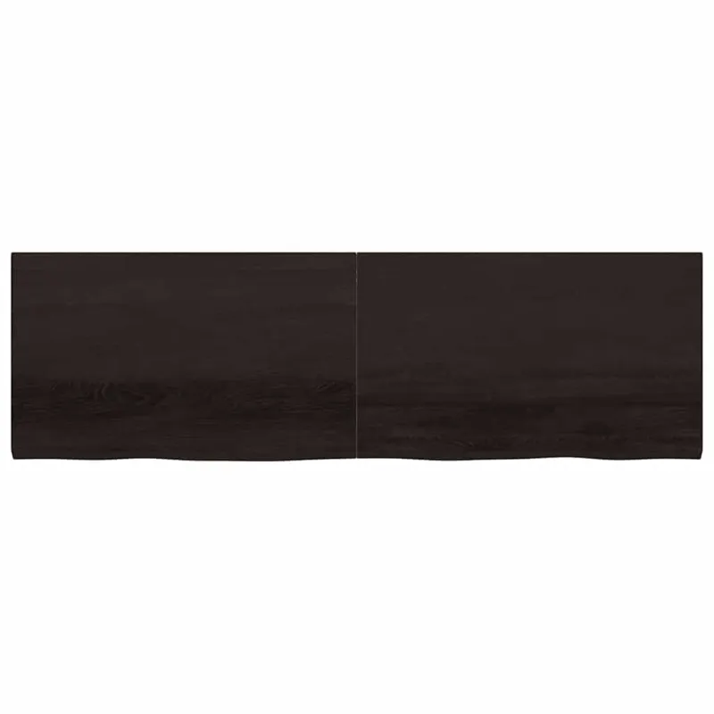 Sieninė lentyna, tamsiai ruda, 200x60x(2-4) cm, ąžuolo masyvas