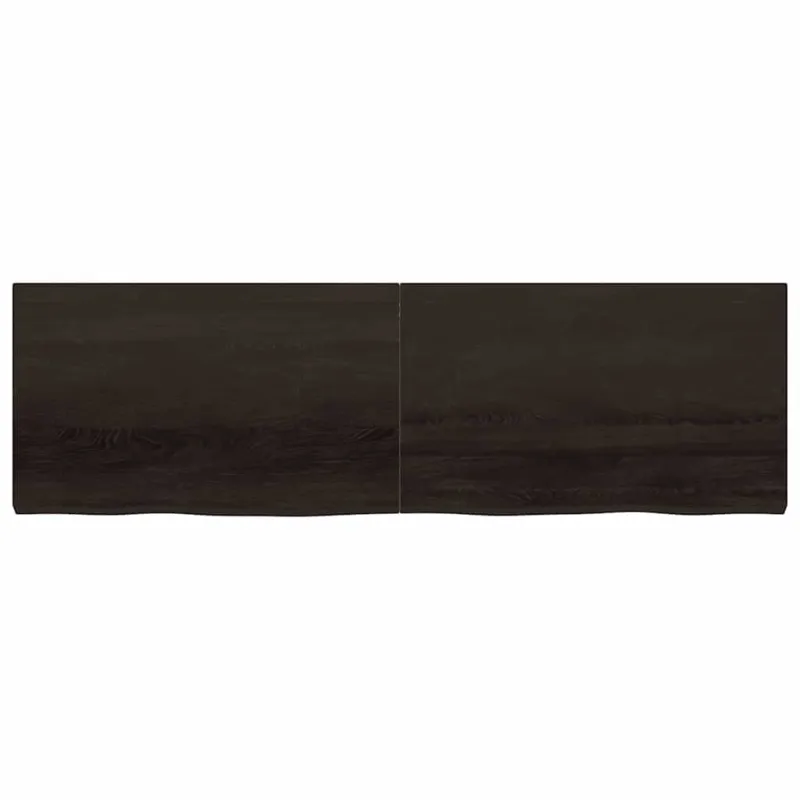 Sieninė lentyna, tamsiai ruda, 200x60x(2-6) cm, ąžuolo masyvas