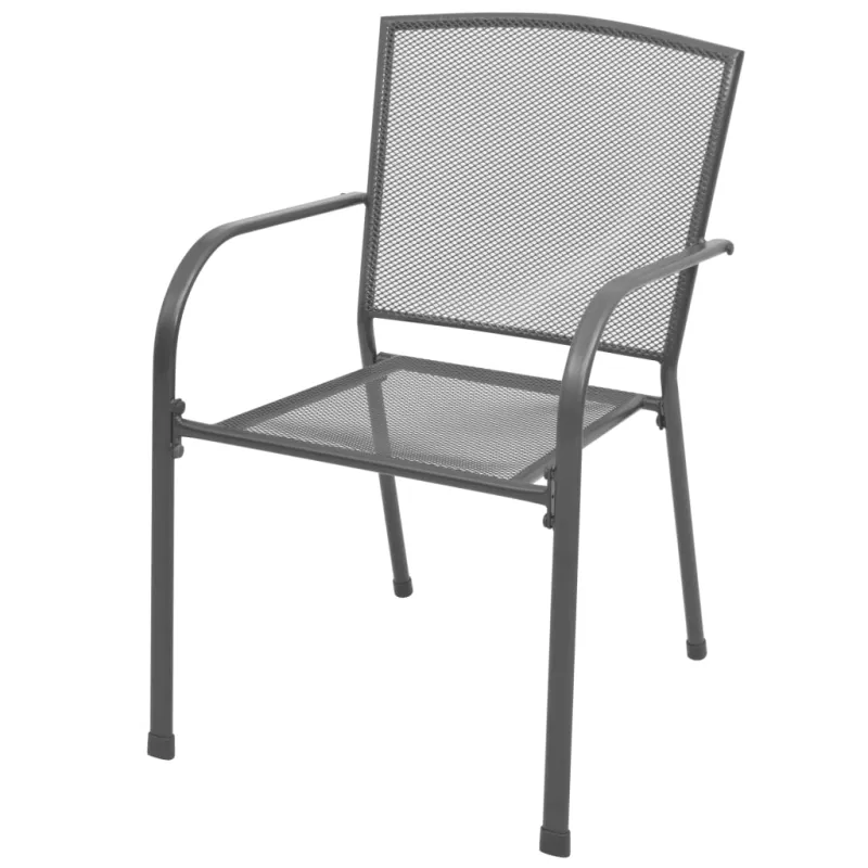 Sudetun puutarhatuolien setti, 3 kappaletta, antrasiitti, teräs